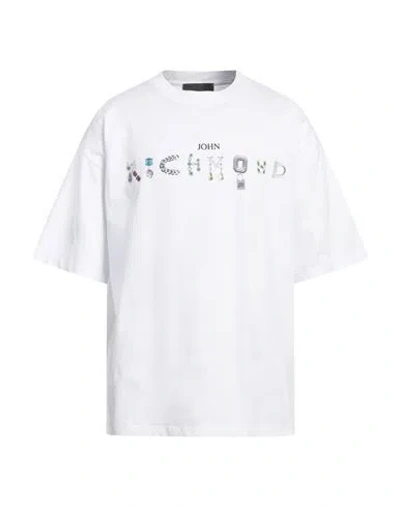 John Richmond Man T-shirt White Size L Cotton