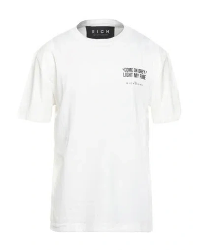 John Richmond Man T-shirt White Size Xxl Cotton, Elastane