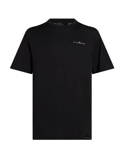 John Richmond Man T-shirt Black Size Xxl Viscose, Elastane, Cotton