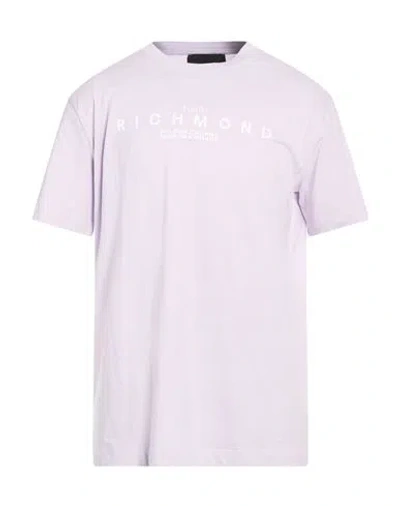 John Richmond Man T-shirt Lilac Size Xxl Cotton In Purple