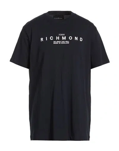 John Richmond Man T-shirt Midnight Blue Size 3xl Cotton In Black