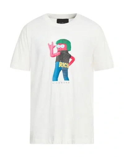 John Richmond Man T-shirt Off White Size Xxl Cotton