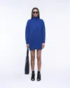 John Richmond Maxi Sweater With Logo Turtleneck In Blu