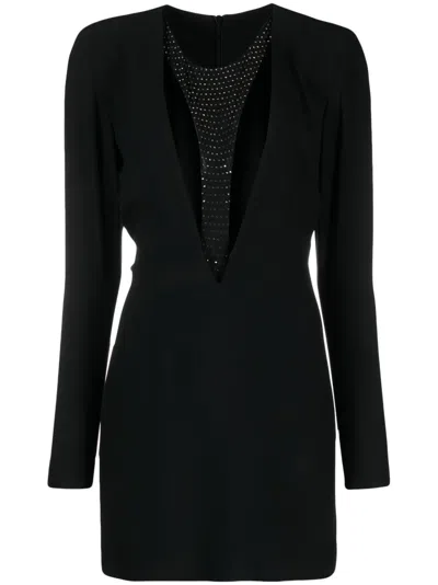 John Richmond Mechi Rhinestone-embelished Dress In Black