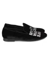 John Richmond Men's Glitter Graphic Slip-on Loafers In Black