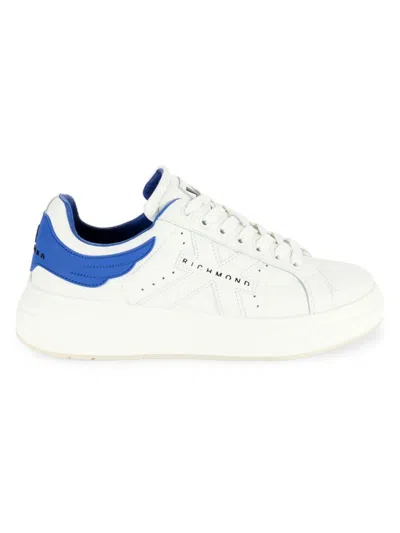 John Richmond Men's Signature Low Top Leather Sneakers In White