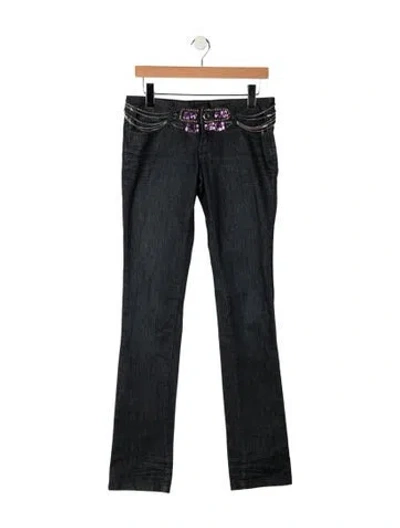 Pre-owned John Richmond Mid-rise Straight Leg Jeans In Black