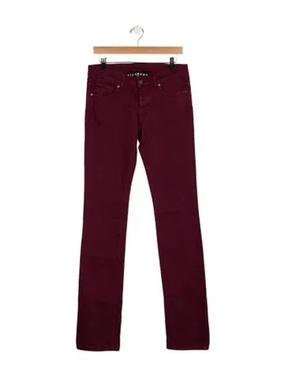 Pre-owned John Richmond Mid-rise Straight Leg Jeans In Burgundy