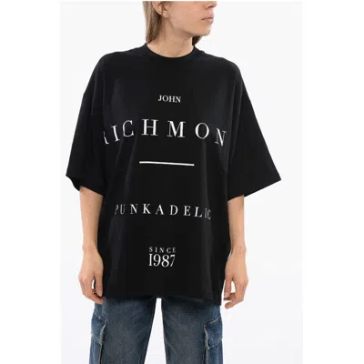 John Richmond Over Pelac T-shirt With Contrasting Print In Black