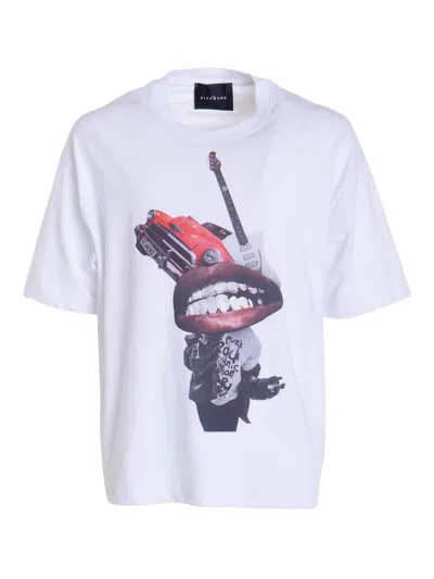 John Richmond Oversize Round Neck T-shirt In Bianco
