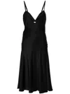 John Richmond Panelled Satin Midi Dress In Black