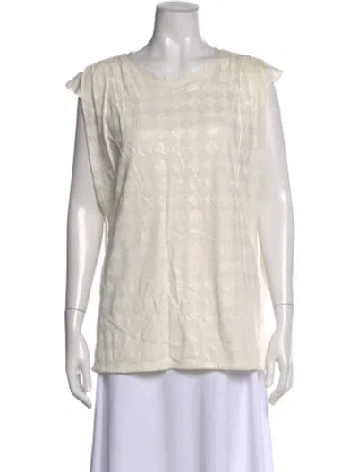 Pre-owned John Richmond Patterned Crew Neck Top W/ Tags In Neutral