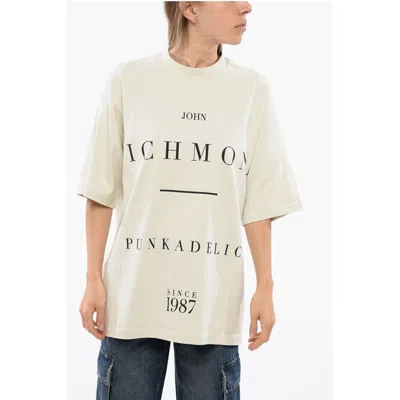 John Richmond Pelac Oversized T-shirt With Contrasting Print In Neutral