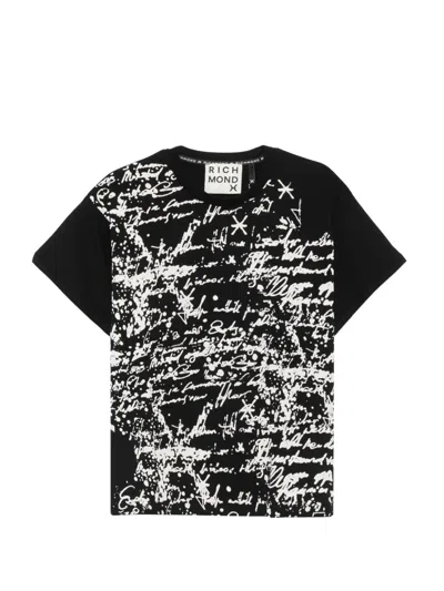 John Richmond Print-detail T-shirt In Black