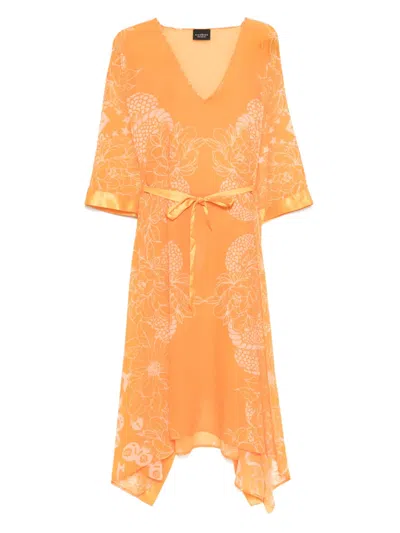John Richmond Printed Beach Dress In Orange