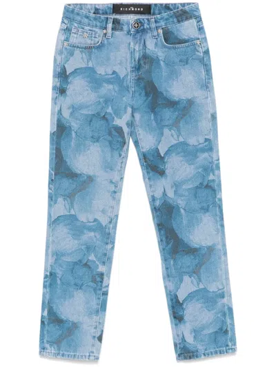 John Richmond Printed Jeans In ブルー