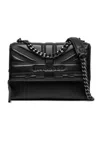 John Richmond Real Leather Shoulder Bag In Nero