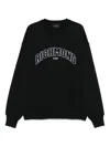 John Richmond Relaxed Fit Black Sweatshirt With Bold Logo In Black
