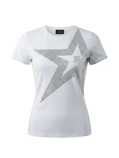 John Richmond Rhinestone-embellished Star-motif T-shirt In White
