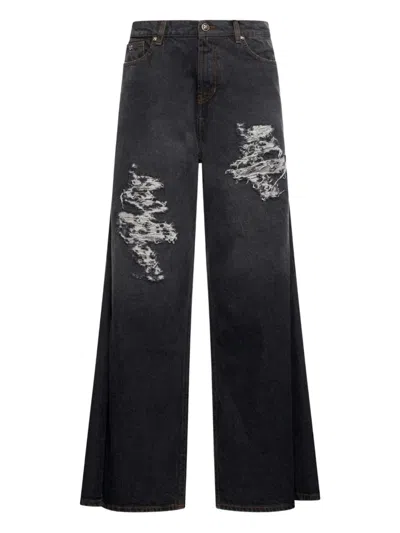John Richmond Ripped-detail Jeans In Black