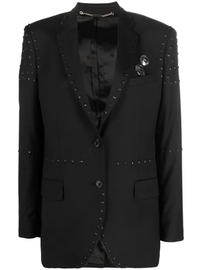 John Richmond Rock-stud Embellished Blazer In Black
