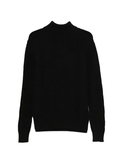 John Richmond Rollneck Patterned Sweater In Black