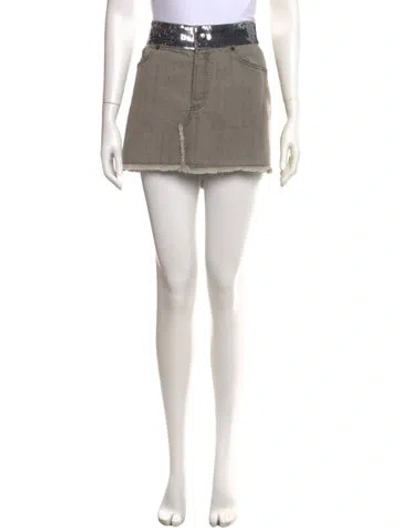 Pre-owned John Richmond Sequin Embellishments Mini Skirt In Blue
