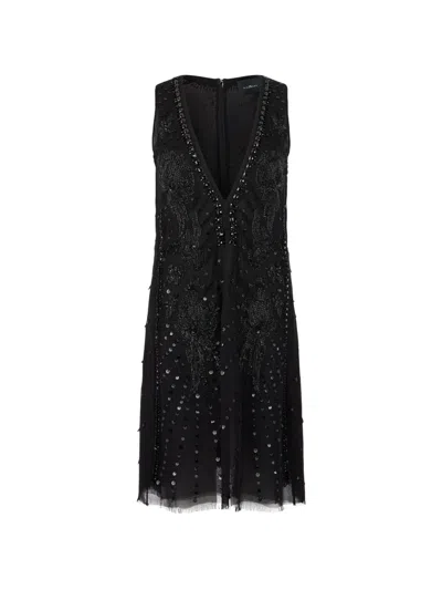 John Richmond Sequin-embellished Mini Dress In Black