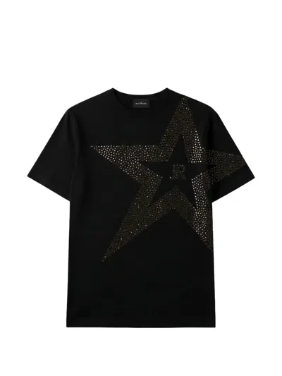 John Richmond Sequin-embellished Star-motif T-shirt In Black