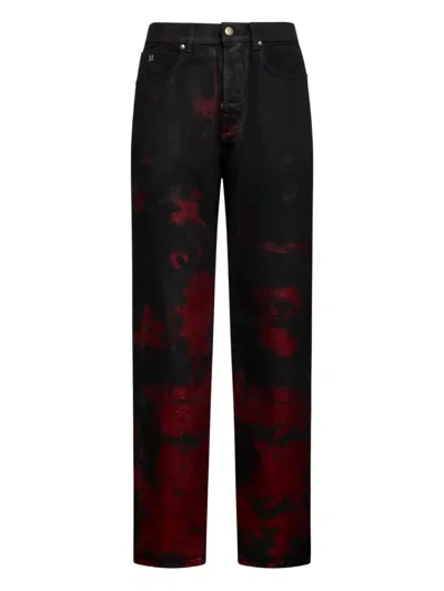 John Richmond Shaded Spray Effect Jeans In Black