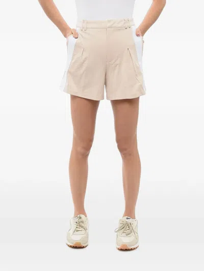 John Richmond Side-stripe Pleated Shorts In Neutral