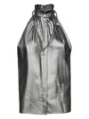 John Richmond Silk Blouse In Silver
