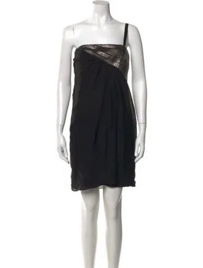 Pre-owned John Richmond Silk Mini Dress In Black