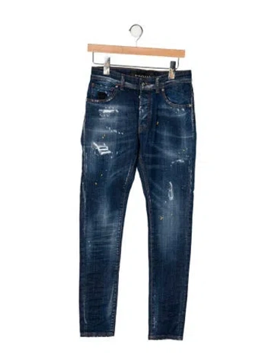 Pre-owned John Richmond Skinny Jeans W/ Tags In Blue