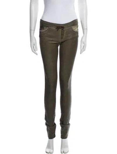 Pre-owned John Richmond Skinny Leg Pants In Green
