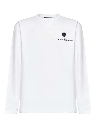 John Richmond Skull-logo Long-sleeve T-shirt In White