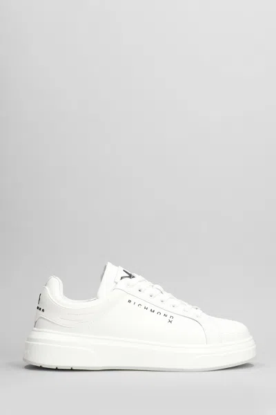 John Richmond Logo-print Leather Sneakers In White