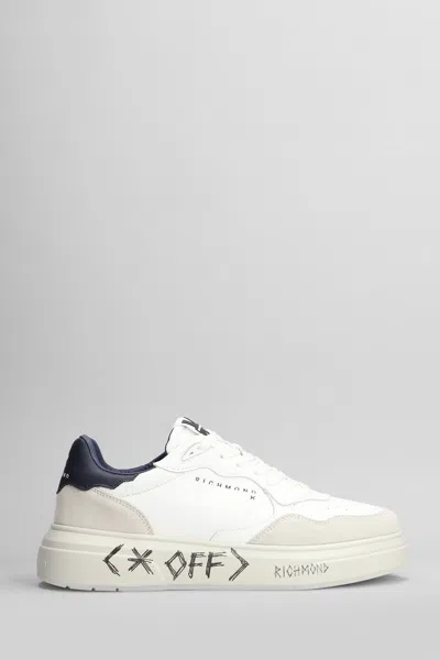 JOHN RICHMOND SNEAKERS IN WHITE SUEDE AND LEATHER
