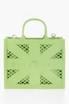 John Richmond Solid Color Cracov Tote Bag With Cut-out Details In Green