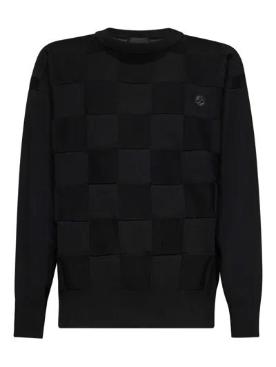John Richmond Square-panel Merino-wool Jumper In Black