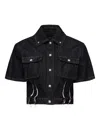 John Richmond Short Sleeves Denim Shirt In Midnight Blue