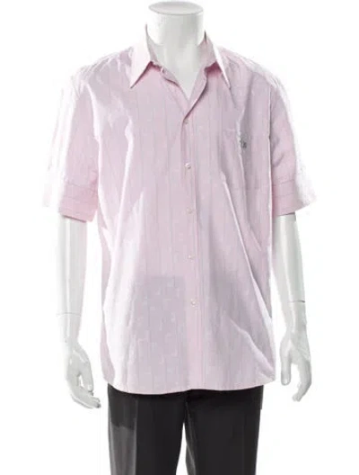 Pre-owned John Richmond Striped Short Sleeve Shirt In Pink