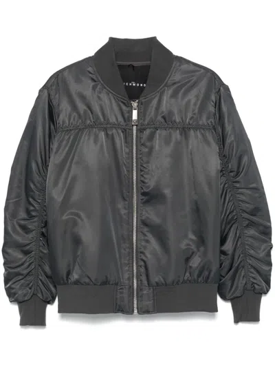 John Richmond Stud-embellished Bomber Jacket In Grigio