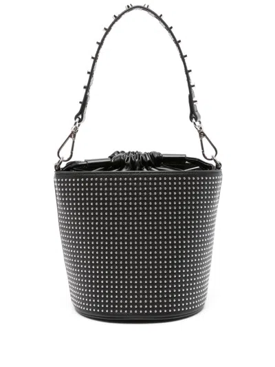 John Richmond Stud-embellished Bucket Bag In Black