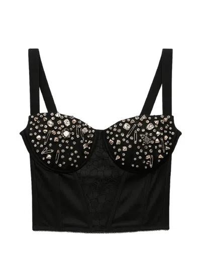 John Richmond Bustier-top Mit Nieten In Black