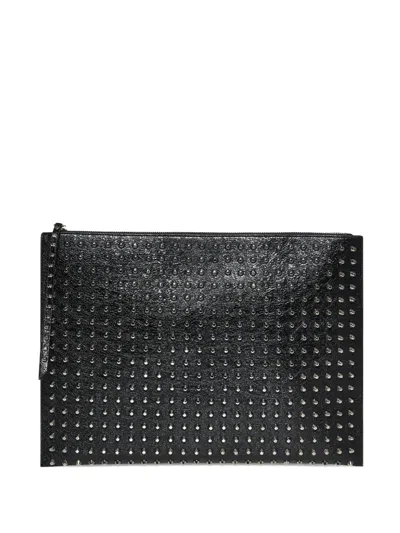 John Richmond Studded Clutch Bag In Black