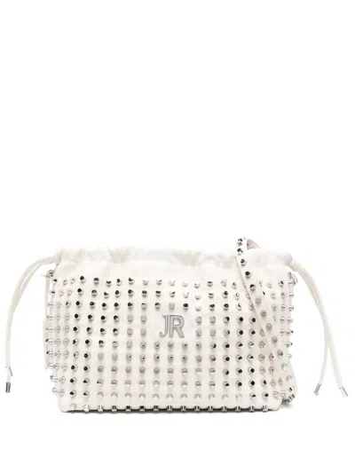 John Richmond Studded Shoulder Bag In White