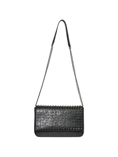 John Richmond Stud-embellished Crinkled Shoulder Bag In Black
