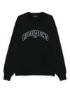 John Richmond Relaxed Fit Black Sweatshirt With Bold Logo In Black