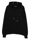 John Richmond Black Hooded Sweatshirt With Ribbed Cuffs In Black